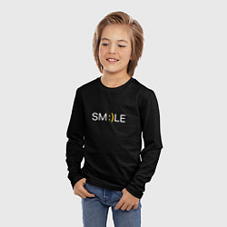 Лонгслив детский Надпись smile, цвет: 3D-принт — фото 2