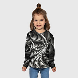 Лонгслив детский Abstract fractal grey, цвет: 3D-принт — фото 2