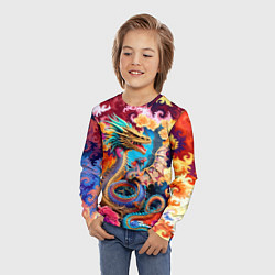 Лонгслив детский Japan dragon - irezumi - tattoo - art, цвет: 3D-принт — фото 2