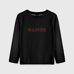 Детский лонгслив Красная надпись gamer