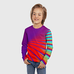 Лонгслив детский Неоновые полосы абстракция, цвет: 3D-принт — фото 2