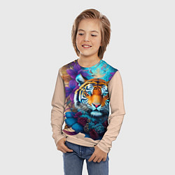 Лонгслив детский Tiger tattoo - irezumi - art, цвет: 3D-принт — фото 2
