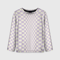 Лонгслив детский Искаженная шашечка - лавандовый, цвет: 3D-принт