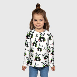 Лонгслив детский Панды и бамбук, цвет: 3D-принт — фото 2