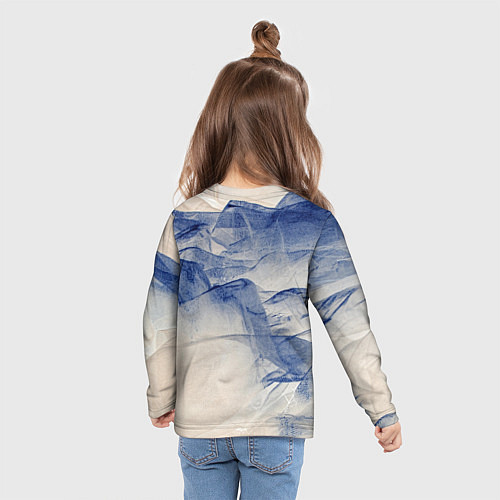 Детский лонгслив Горы скалы в тумане / 3D-принт – фото 6