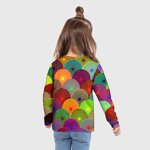Детский лонгслив Multicolored circles / 3D-принт – фото 6