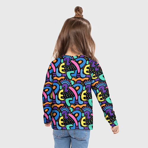 Детский лонгслив Multicolored texture pattern / 3D-принт – фото 6