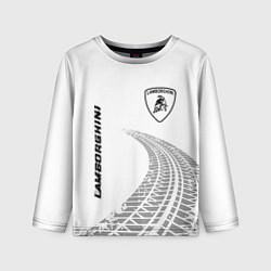 Лонгслив детский Lamborghini speed на светлом фоне со следами шин:, цвет: 3D-принт
