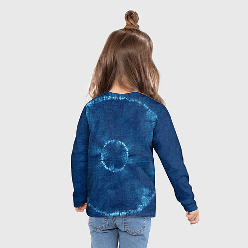 Детский лонгслив Знак Скорпион на фоне тай-дай / 3D-принт – фото 6