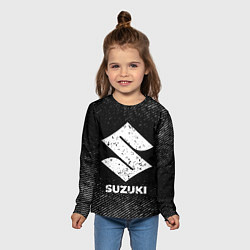Лонгслив детский Suzuki с потертостями на темном фоне, цвет: 3D-принт — фото 2