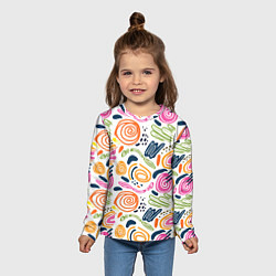 Лонгслив детский Геометрический паттерн, цвет: 3D-принт — фото 2