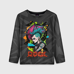 Лонгслив детский Девушка панк, цвет: 3D-принт