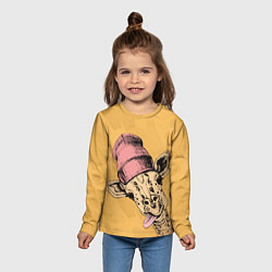 Лонгслив детский Жираф дразнит, цвет: 3D-принт — фото 2