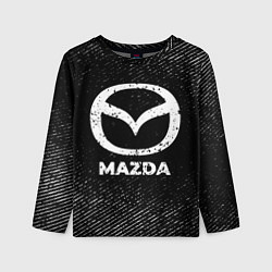 Лонгслив детский Mazda с потертостями на темном фоне, цвет: 3D-принт