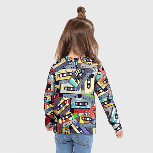 Детский лонгслив Касеты 80-е / 3D-принт – фото 6