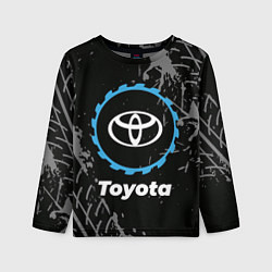 Лонгслив детский Toyota в стиле Top Gear со следами шин на фоне, цвет: 3D-принт