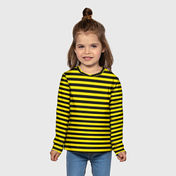 Лонгслив детский Черно-желтые осиные полосы, цвет: 3D-принт — фото 2
