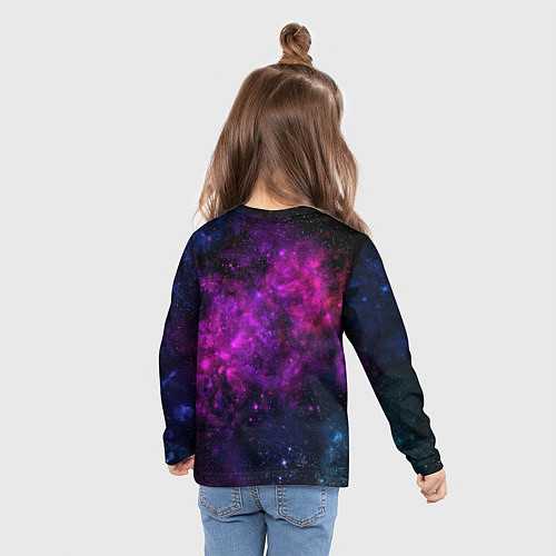 Детский лонгслив Neon pink nebula / 3D-принт – фото 6