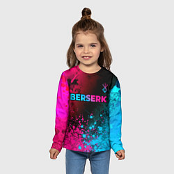 Лонгслив детский Berserk - neon gradient: символ сверху, цвет: 3D-принт — фото 2