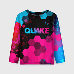 Лонгслив детский Quake - neon gradient: символ сверху, цвет: 3D-принт