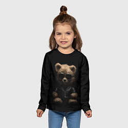 Лонгслив детский Брутальный плюшевый медведь, цвет: 3D-принт — фото 2