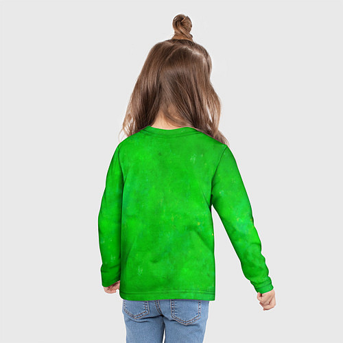 Детский лонгслив Уличный зелёный фонарь / 3D-принт – фото 6