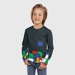Лонгслив детский Падающий блок тетрис, цвет: 3D-принт — фото 2