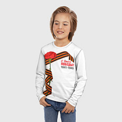 Лонгслив детский С Днём Победы!, цвет: 3D-принт — фото 2