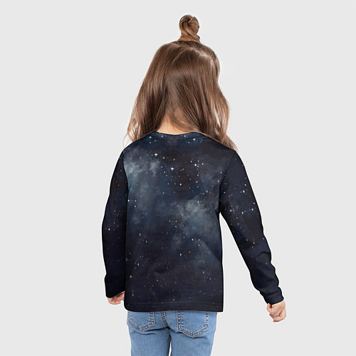 Детский лонгслив Корги и звездное небо - акварель / 3D-принт – фото 6