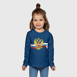 Лонгслив детский Флаг России лента, цвет: 3D-принт — фото 2