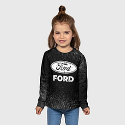 Лонгслив детский Ford с потертостями на темном фоне, цвет: 3D-принт — фото 2