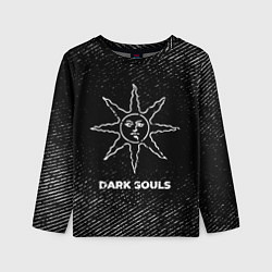 Лонгслив детский Dark Souls с потертостями на темном фоне, цвет: 3D-принт