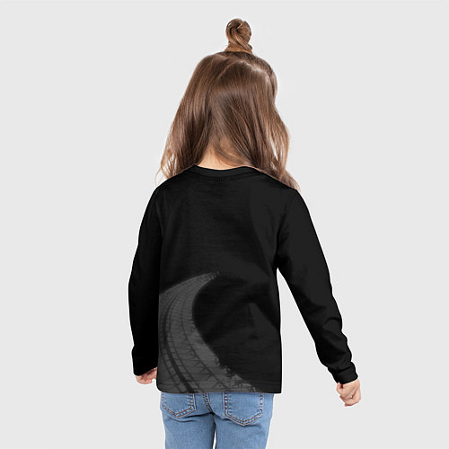 Детский лонгслив Great Wall speed на темном фоне со следами шин: на / 3D-принт – фото 6