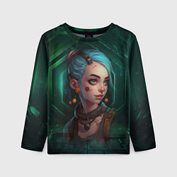 Лонгслив детский Jinx green Arcane League of Legends, цвет: 3D-принт