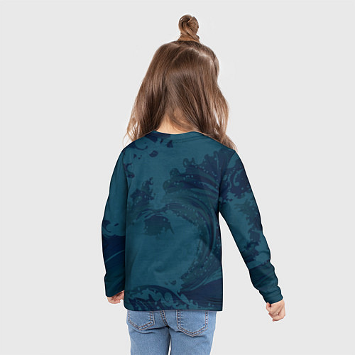 Детский лонгслив Kimetsu no Yaiba Гию Томиока и волны / 3D-принт – фото 6