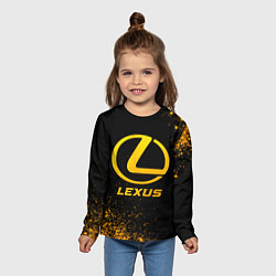 Лонгслив детский Lexus - gold gradient, цвет: 3D-принт — фото 2