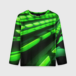 Лонгслив детский Green neon abstract, цвет: 3D-принт