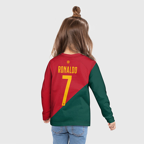 Детский лонгслив Криштиану Роналду сборная Португалии 7 / 3D-принт – фото 6