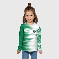 Лонгслив детский Skoda sign Шкода, цвет: 3D-принт — фото 2