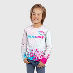 Лонгслив детский Genesis neon gradient style: символ сверху, цвет: 3D-принт — фото 2