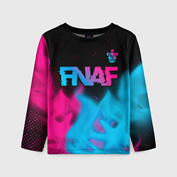 Лонгслив детский FNAF - neon gradient: символ сверху, цвет: 3D-принт