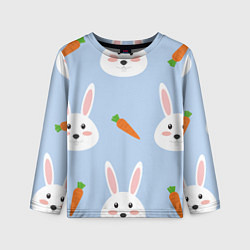 Лонгслив детский Зайчики и морковки, цвет: 3D-принт