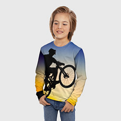 Лонгслив детский Прыжок велосипедиста, цвет: 3D-принт — фото 2