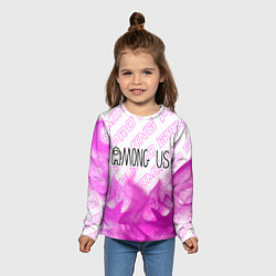 Лонгслив детский Among Us pro gaming: символ сверху, цвет: 3D-принт — фото 2