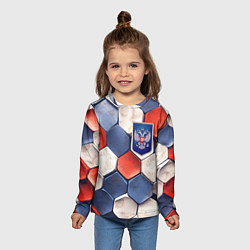 Лонгслив детский Объемные плиты флаг России, цвет: 3D-принт — фото 2