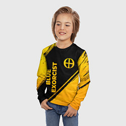 Лонгслив детский Blue Exorcist - gold gradient: надпись, символ, цвет: 3D-принт — фото 2