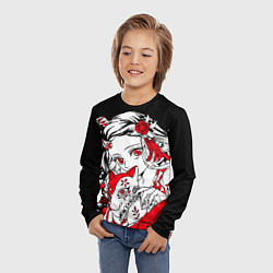 Лонгслив детский Клинок рассекающий демонов - незуко комадо, цвет: 3D-принт — фото 2
