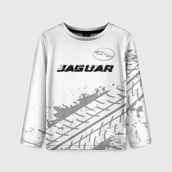 Лонгслив детский Jaguar speed на светлом фоне со следами шин: симво, цвет: 3D-принт
