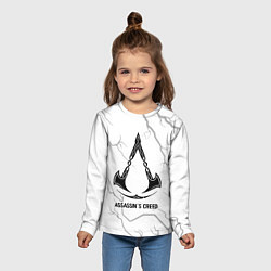 Лонгслив детский Assassins Creed glitch на светлом фоне, цвет: 3D-принт — фото 2