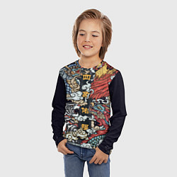 Лонгслив детский Japanese art, цвет: 3D-принт — фото 2